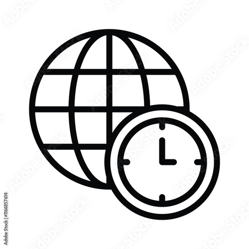 Get this amazing icon of time zone in trendy style photo