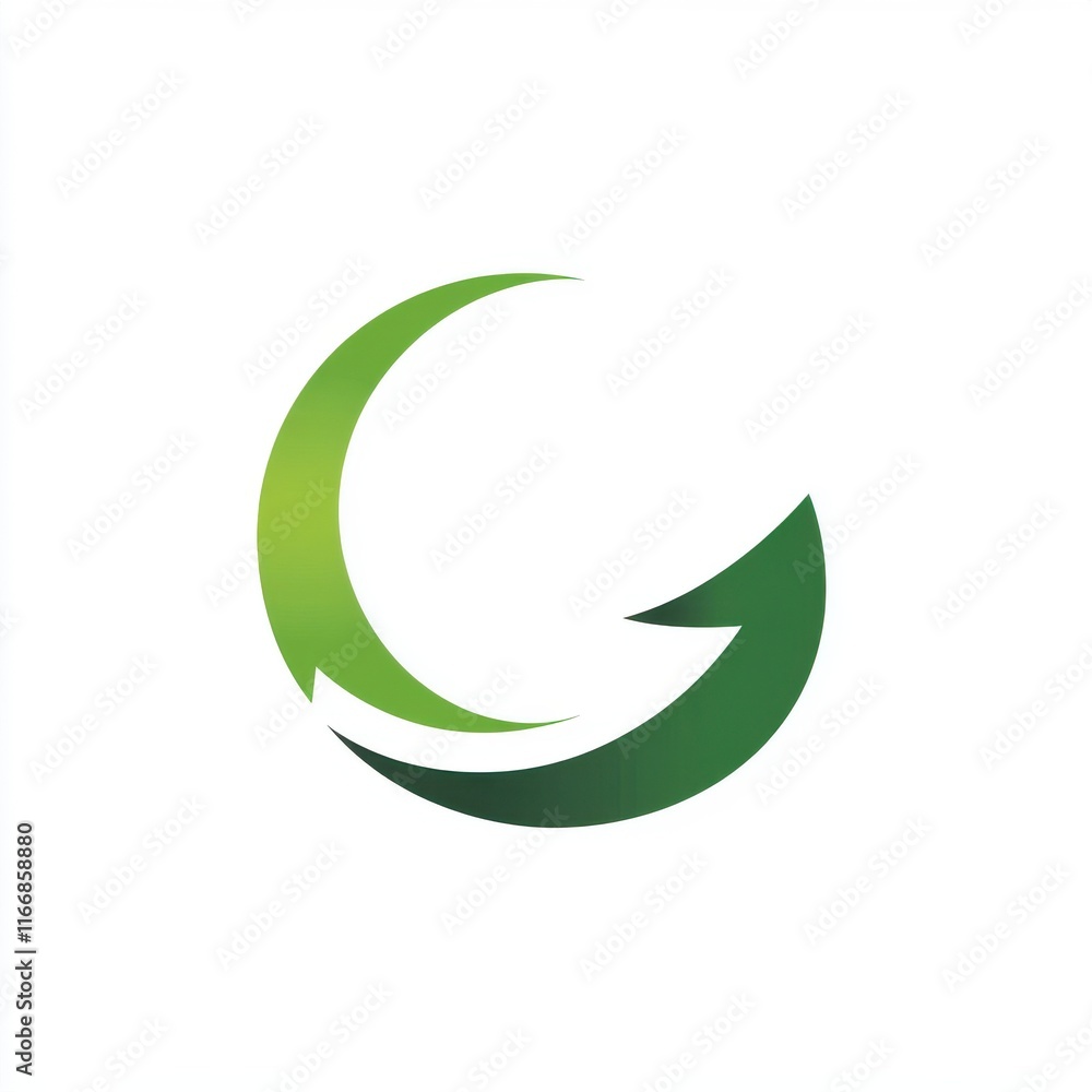 Abstract green recycling symbol representing sustainability and eco-friendliness. Abstract green recycling symbol representing sustainability and eco-friendliness.