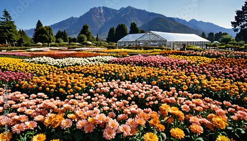 Jardin de Fleurs au Pied des Montagnes