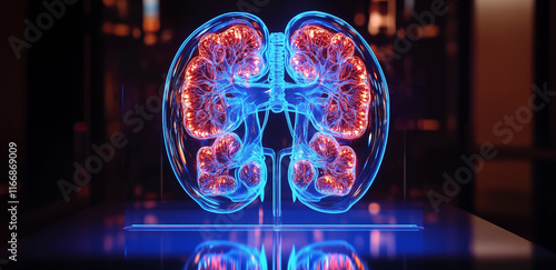 Obraz na płótnie 3D holographic image of kidney organ picture
w salonie