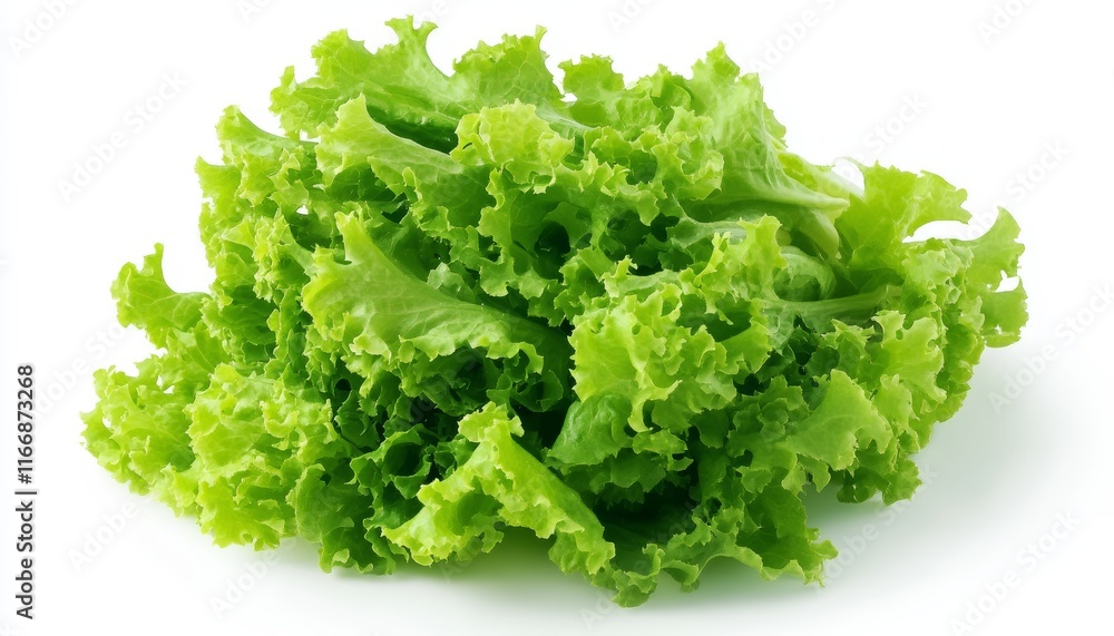 Close-up of fresh green lettuce leaves on white Close-up of fresh green lettuce leaves on white