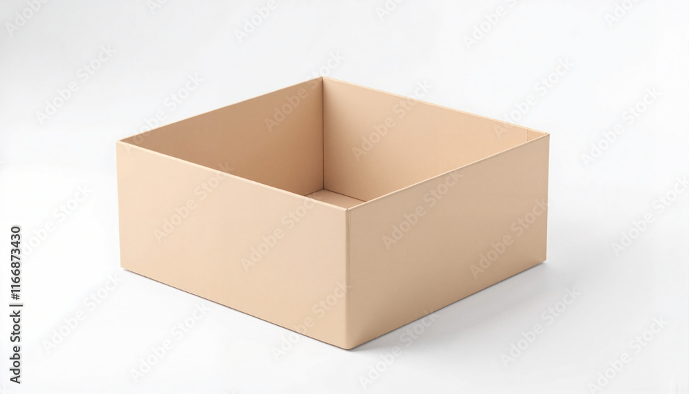 Unfolded cardboard box on white background, minimalist mockup Unfolded cardboard box on white background, minimalist mockup