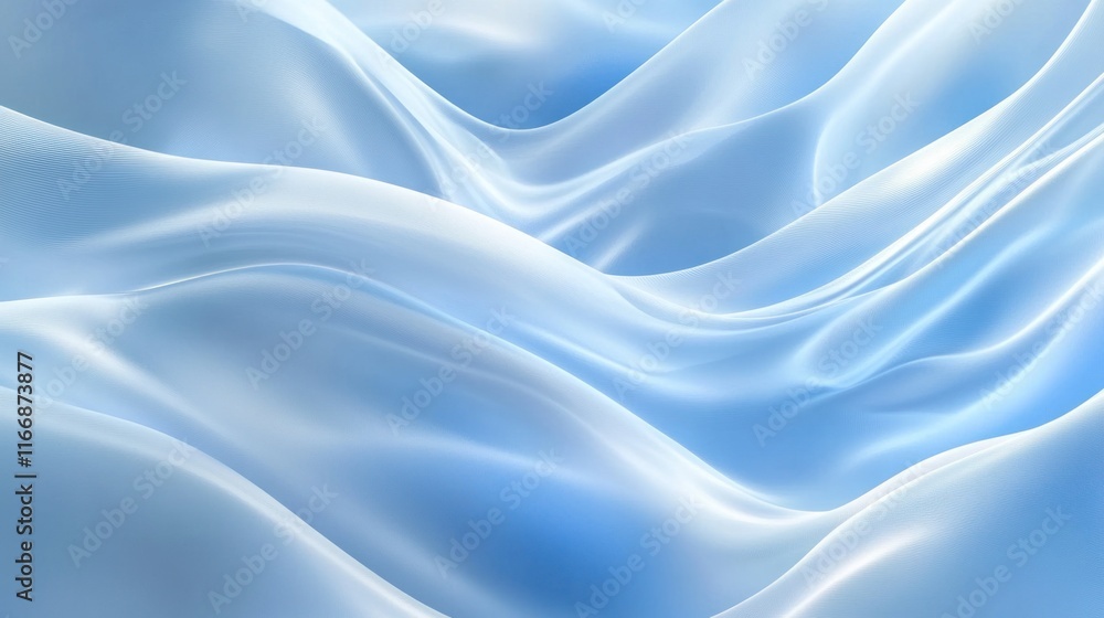 Abstract Blue Waves Flowing Softly Elegant Design