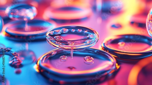 Wallpaper Mural Abstract Liquid Forms Illuminated Neon Colors Torontodigital.ca