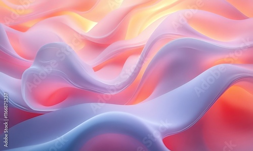 Wallpaper Mural translucent shapes ripple dynamically into glowing surreal tones., Generative AI Torontodigital.ca