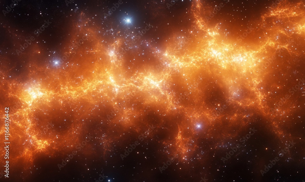 Obraz premium virtual firework patterns shift into luminous, dynamic cosmic textures., Generative AI