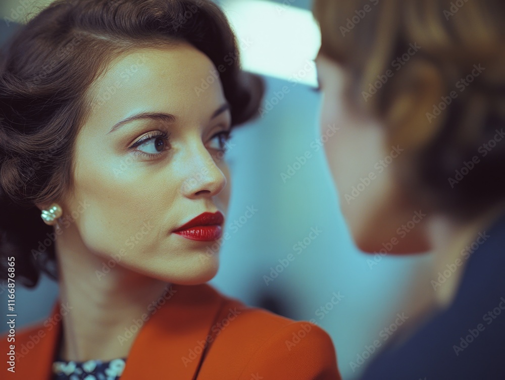 Fototapeta premium Vintage Glamour: A Mid-Century Portrait