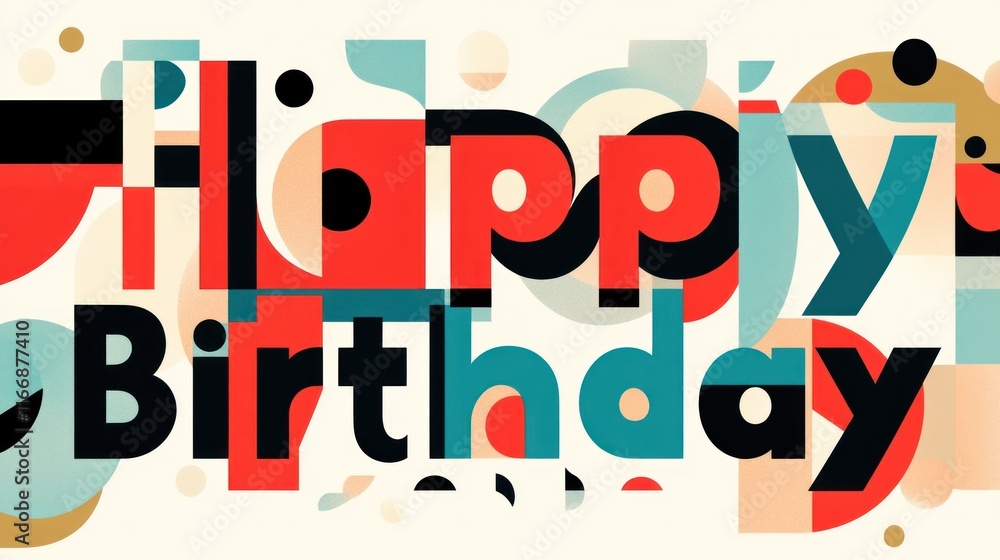 Abstract Geometric Happy Birthday Design Abstract Geometric Happy Birthday Design