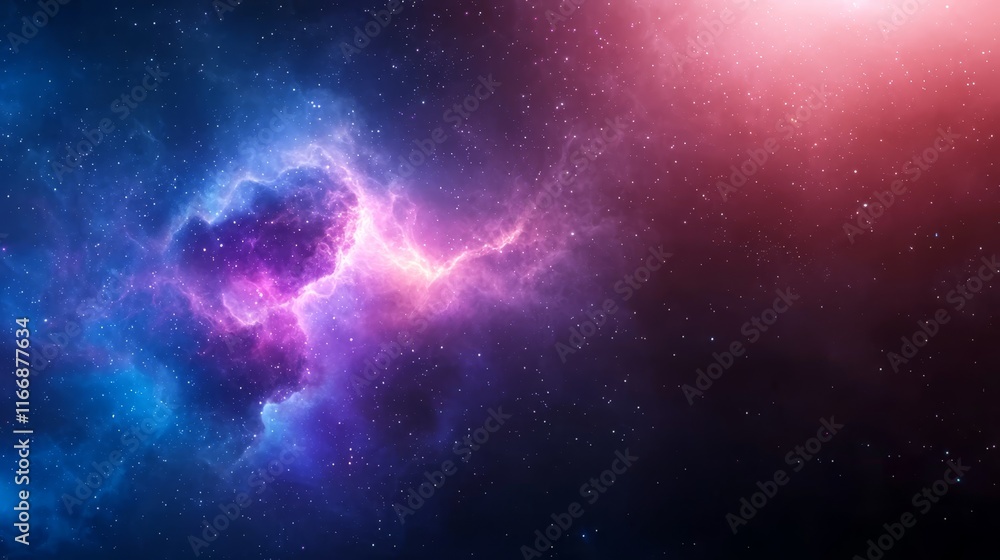 Fototapeta premium a purple and blue nebula with stars in the background