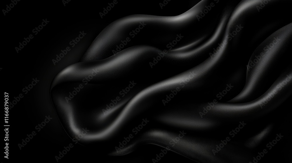 Fototapeta premium a black background with a wavy pattern on it