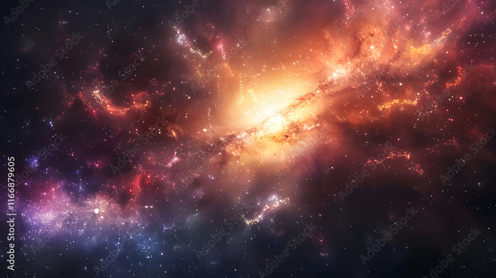 Naklejka premium colorful space galaxy cloud nebula stary night cosmos universe science astronomy supernova background wallpaper