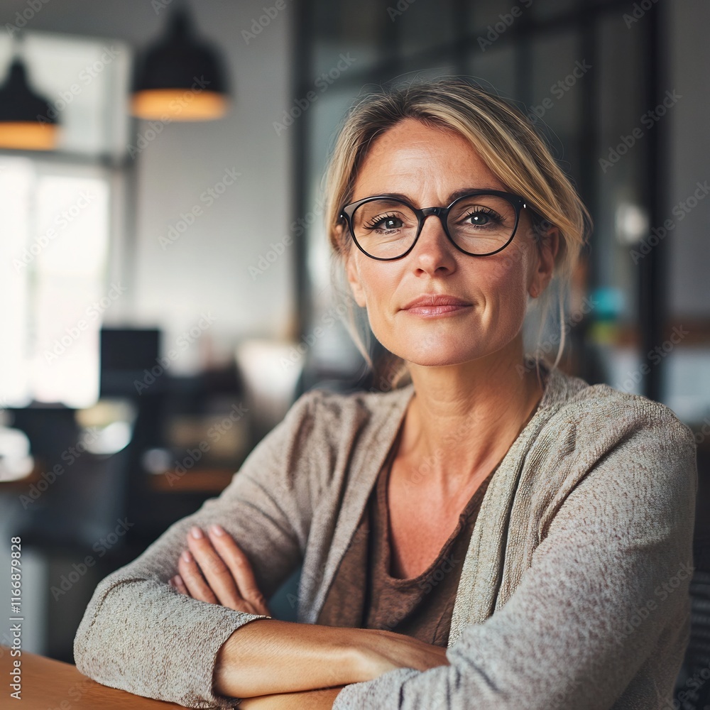 Confident Businesswoman Portrait in Modern Office Confident Businesswoman Portrait in Modern Office