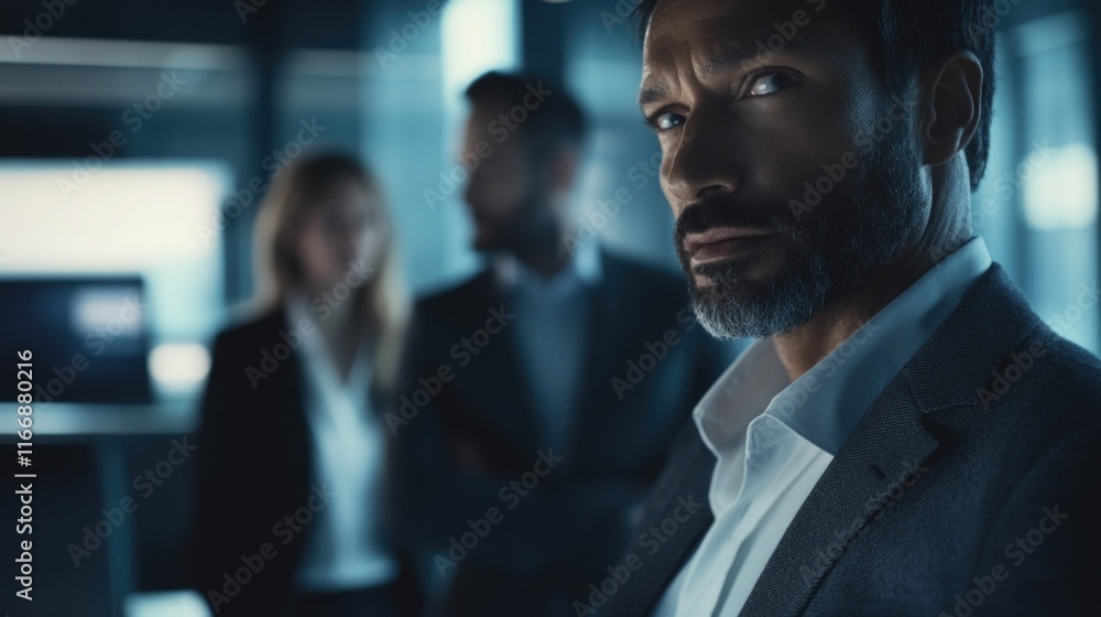 Professional Business Team with Intense Expression Professional Business Team with Intense Expression