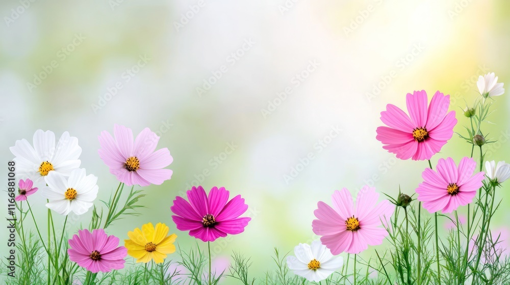 A vibrant display of colorful flowers in a soft background. A vibrant display of colorful flowers in a soft background.