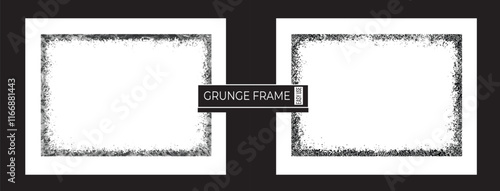 Introducing a captivating grunge frame set, adorned with overlay paint brush strokes and mesmerizing halftone effects