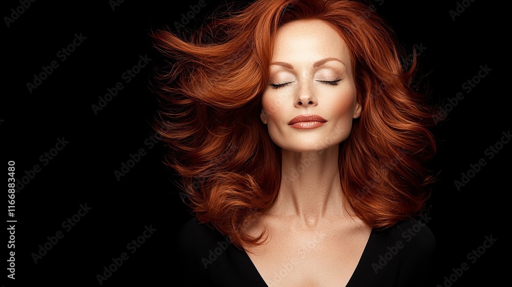 A woman with long red hair is posing for a picture A woman with long red hair is posing for a picture