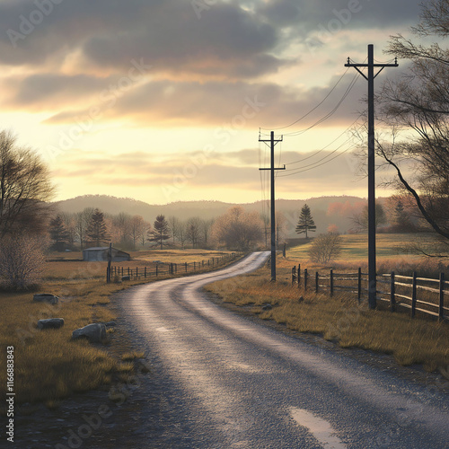 sunrise in the countryside