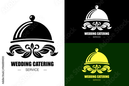 dish cloche lid, leaf art, restaurant logo, event management, event planner, wedding menu, wedding catering service, caterer, waiter, chef, food truck, silhouette, vectors