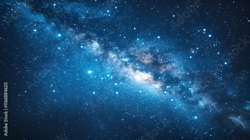 Cosmic sky full of stars space , science nebula milky way blue infinity earth solar