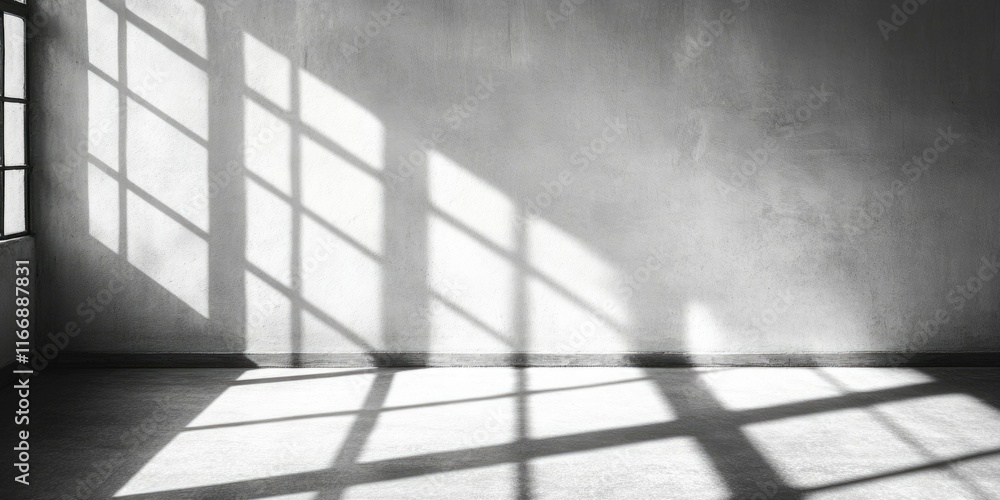Obraz premium Empty Room with Sunlight Shadows