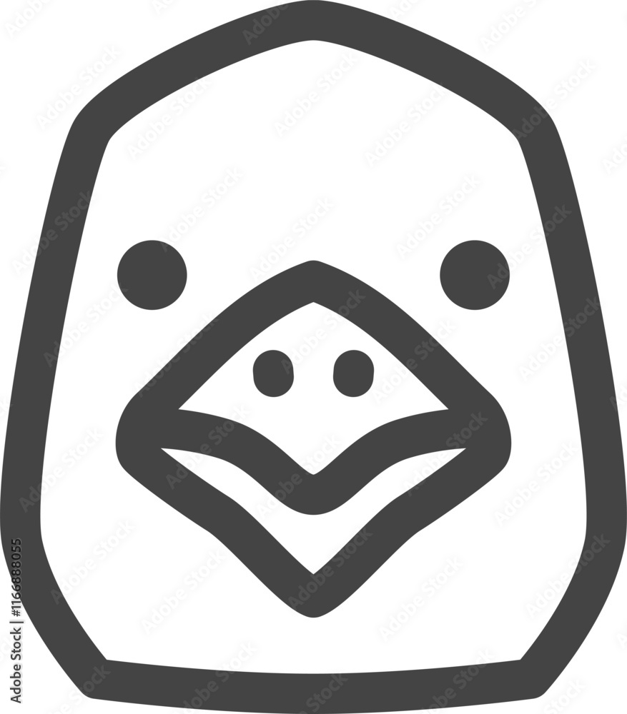 Fototapeta premium 線画動物の単品アイコン カラス