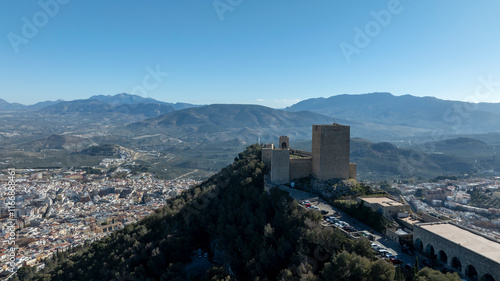 Castillo de santa Catalina y la ciudad de Jaén de fondo, Andalucía photo