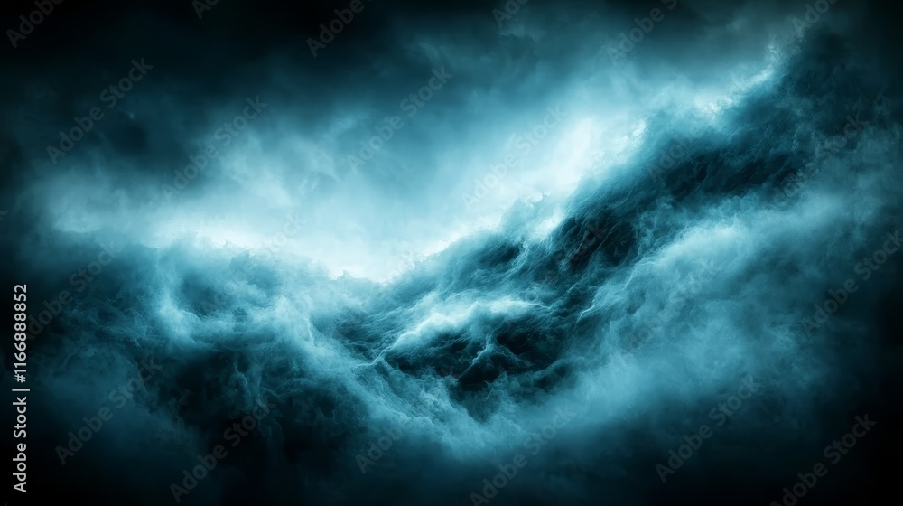 a dark blue and black background with a large wave in the middle a dark blue and black background with a large wave in the middle