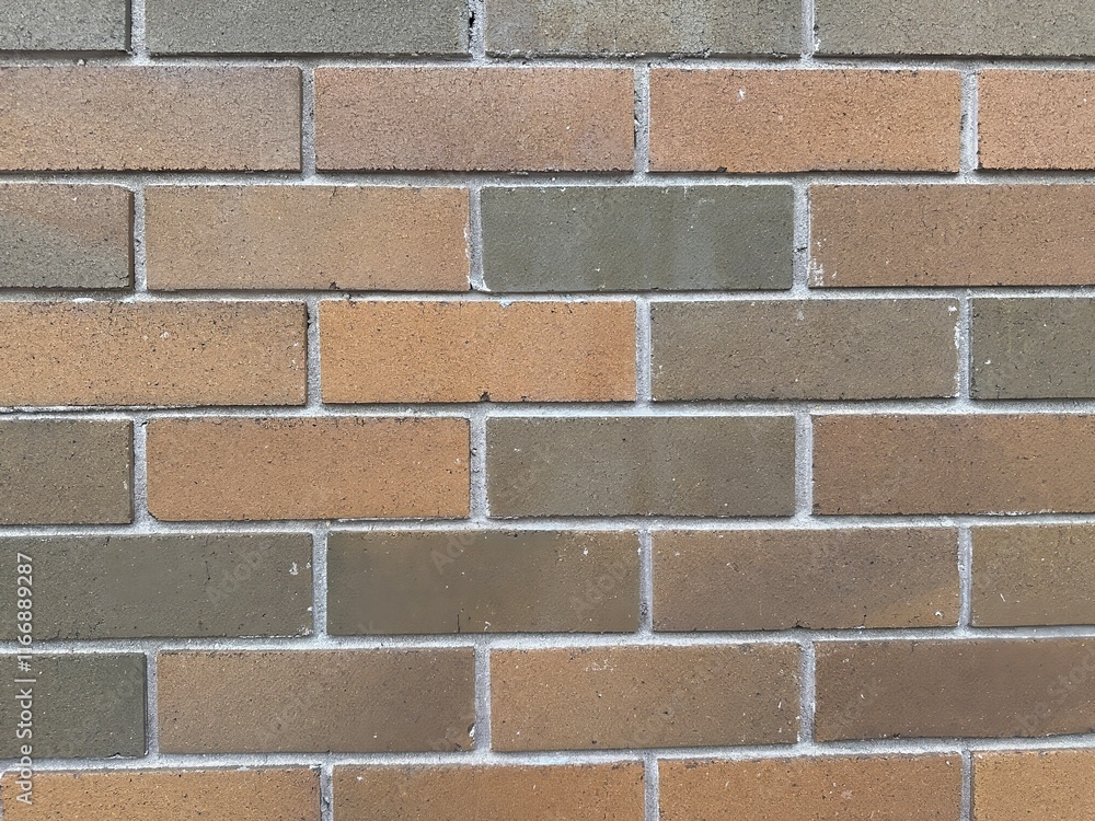 Obraz premium Close up of brick wall. The bricks are brownish in colour