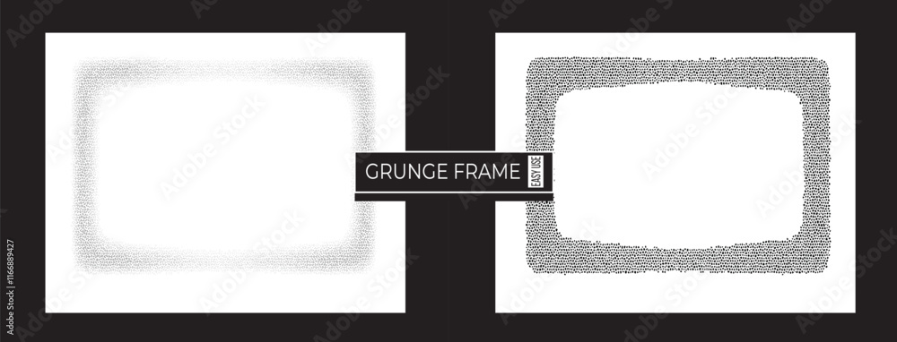 Obraz premium Grunge Texture Frame A Vector Set of Grunge Overlay Textures, Elevate your designs with this Vector Illustration