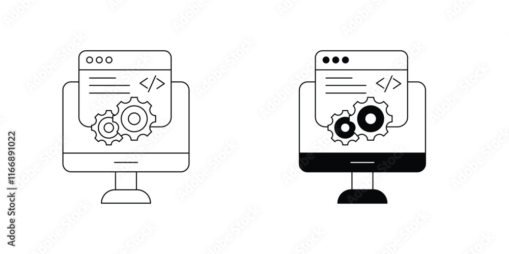 Software set icon with white background vector stock illustration Software set icon with white background vector stock illustration