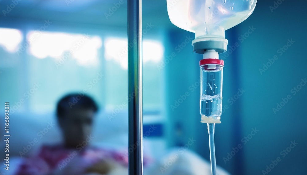 Close-Up of Intravenous (IV) Drip in Medical Setting Close-Up of Intravenous (IV) Drip in Medical Setting