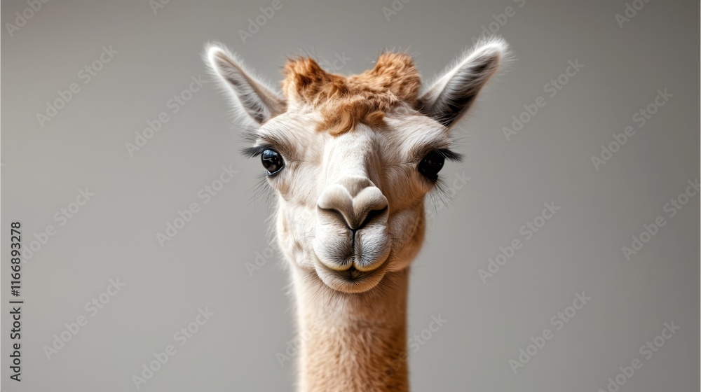 Fototapeta premium A close up of an alpaca looking at the camera