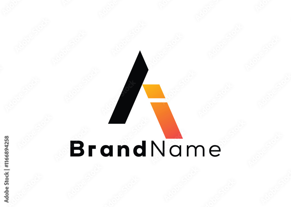 Fototapeta premium Minimalist and abstract letter A i logo template