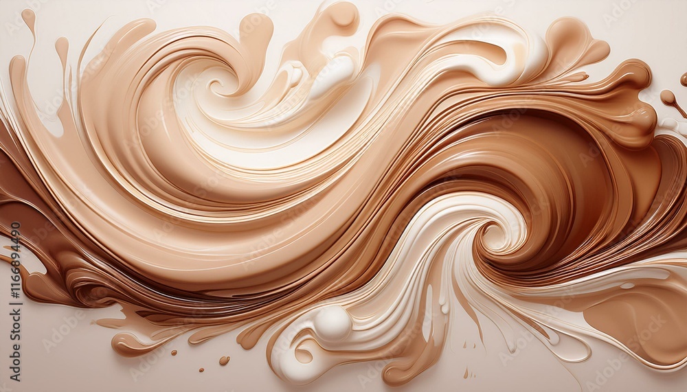 Color of the year 2025 Mocha Mousse abstract background with paint swirls on white background. Generated image Color of the year 2025 Mocha Mousse abstract background with paint swirls on white background. Generated image