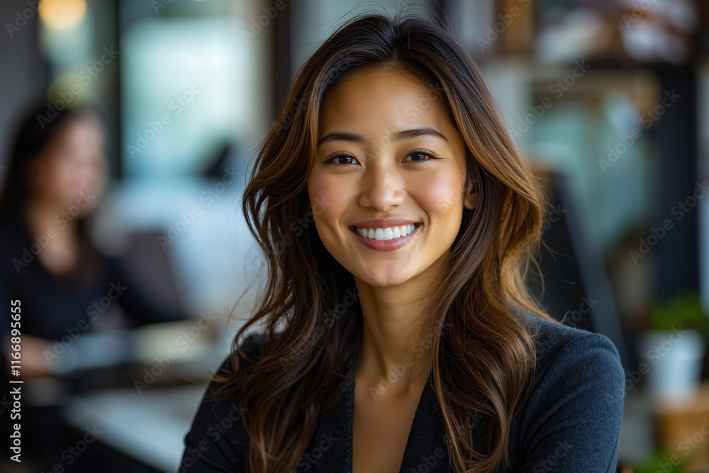 A woman sitting at a table smiling at the camera A woman sitting at a table smiling at the camera