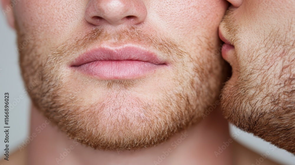 Obraz premium A close up of a man's face with his eyes closed