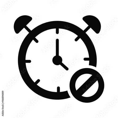 Clock icon with a strike through indicating disabled alarms