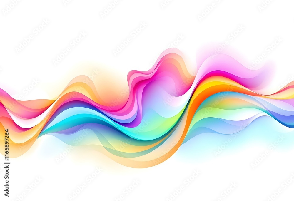 Abstract vibrant color wave isolated on white background Abstract vibrant color wave isolated on white background