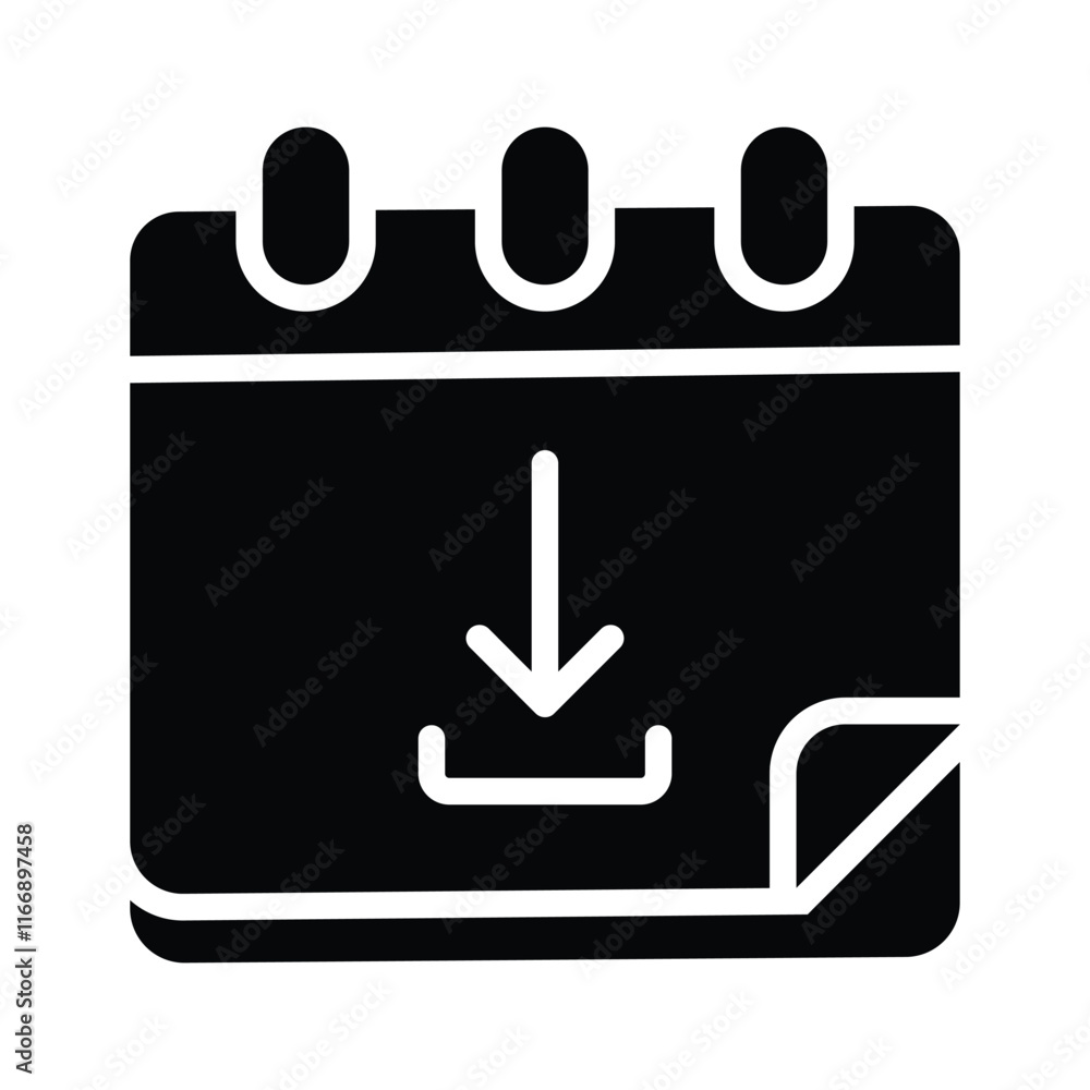 Calendar icon with a download arrow to retrieve schedules Calendar icon with a download arrow to retrieve schedules