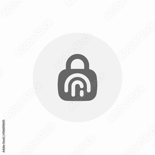 finger print unlock safety icon sign vector