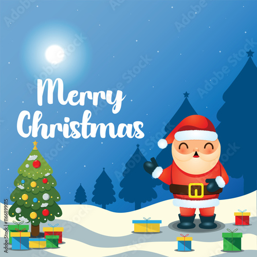 christmas gift box with christmas tree