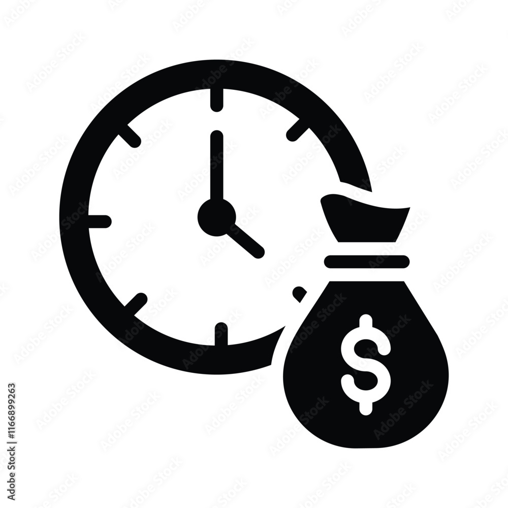 Clock and dollar sign symbolizing the value of time Clock and dollar sign symbolizing the value of time