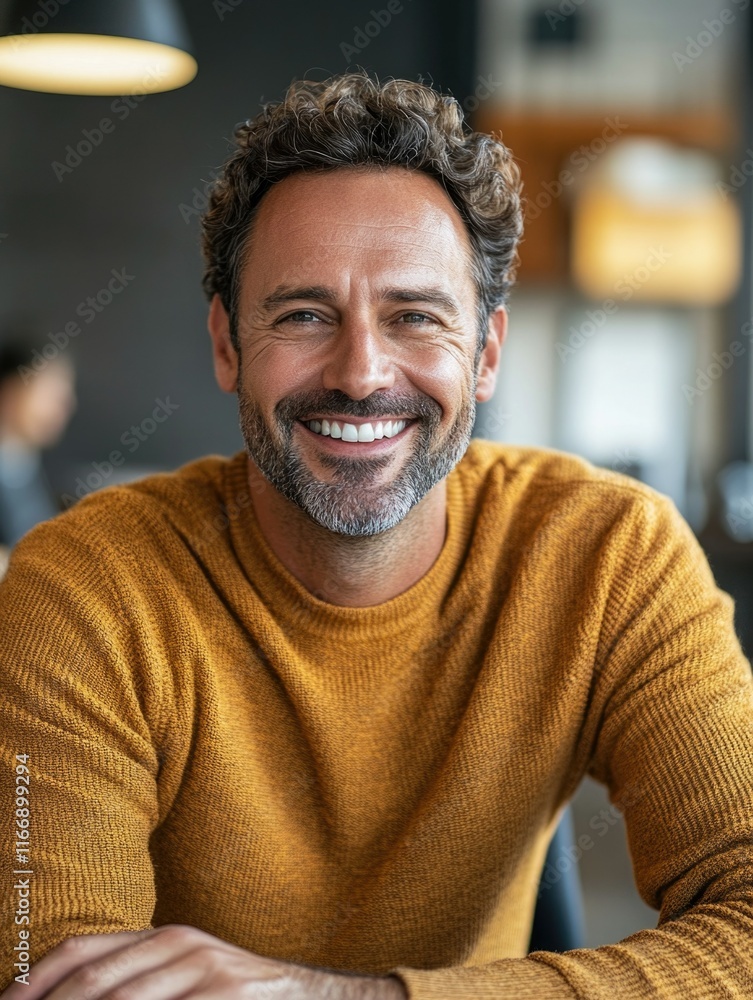 Obraz premium Smiling Barista in a Casual Restaurant