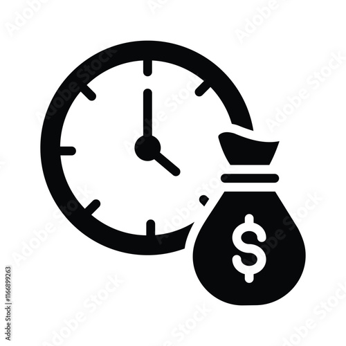 Clock and dollar sign symbolizing the value of time