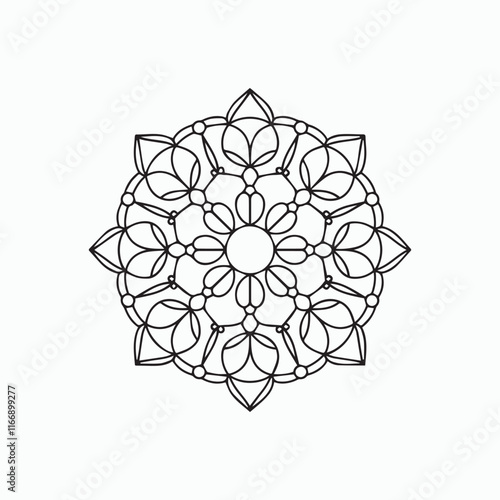 mandala for Henna, Mehndi, tattoos, decorative ornaments in ethnic oriental style, coloring book pages