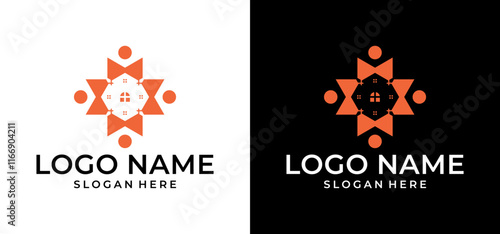 Real estate group logo design vector illustration.