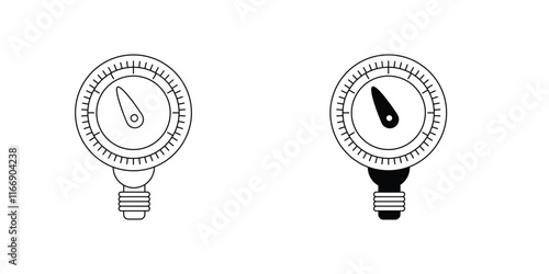 Pressure Meter set icon with white background vector stock illustration