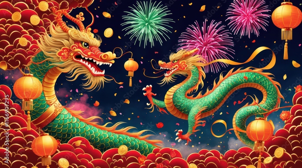 Fototapeta premium vibrant and intricate traditional chines