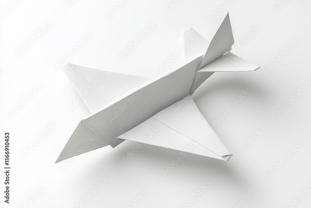 Minimalistic Paper Airplane on White Background Minimalistic Paper Airplane on White Background