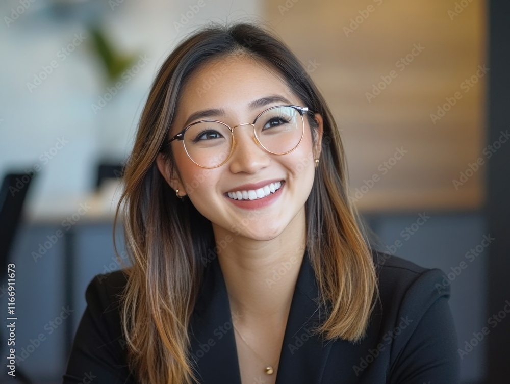 Business Professional with Smile at Work Business Professional with Smile at Work